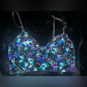 Intimately Free People Romantic Velour Floral Longline Bralette Large